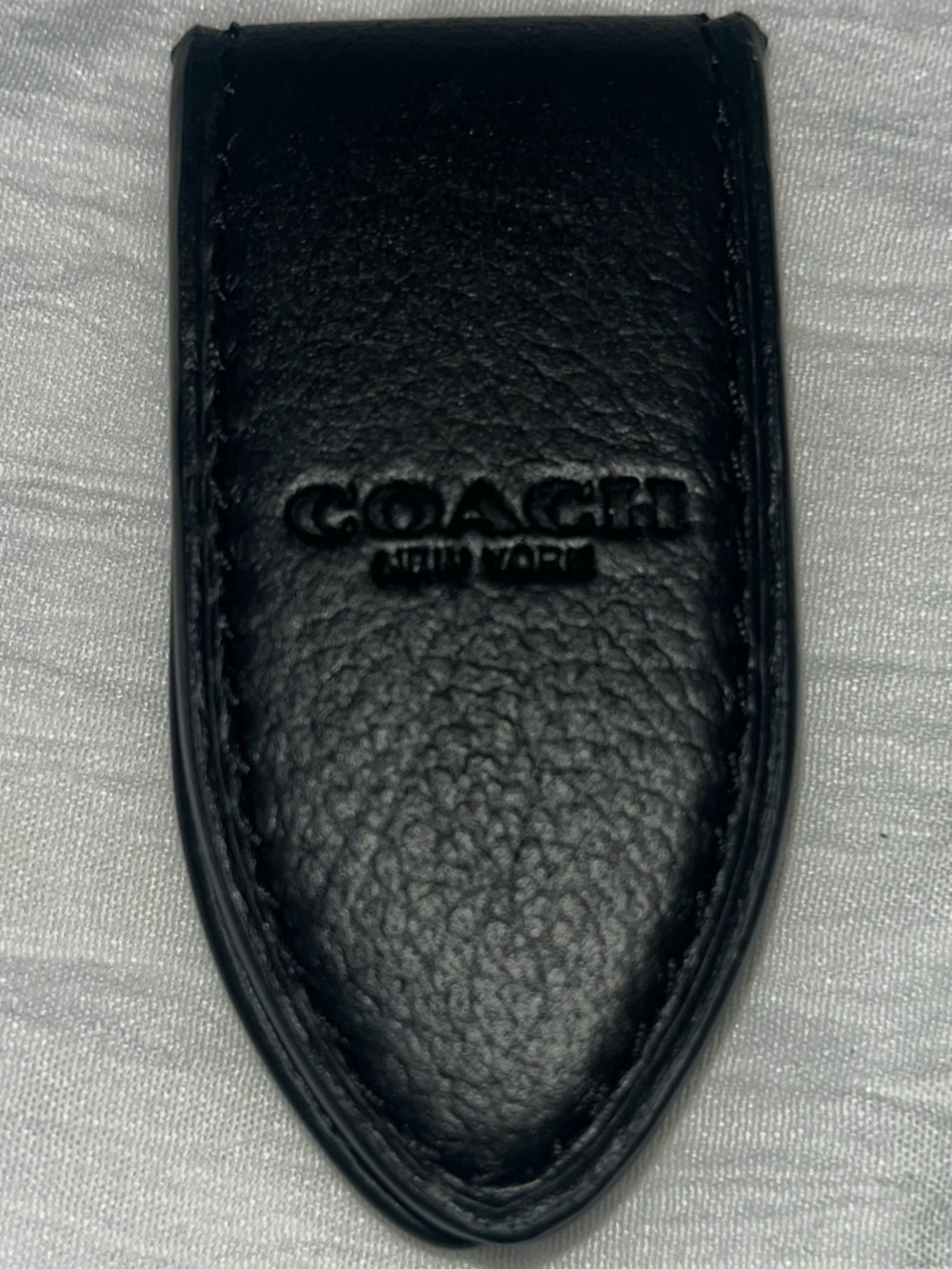 Vintage COACH NEW YORK Black Leather Money Clip Magnetic Mens Classic